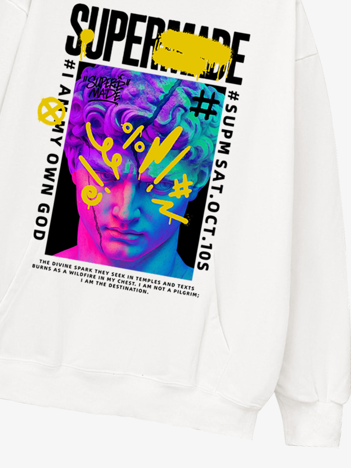 Thesupermade Cyberpunk Graffiti David Statue Hooded Sweatshirt 