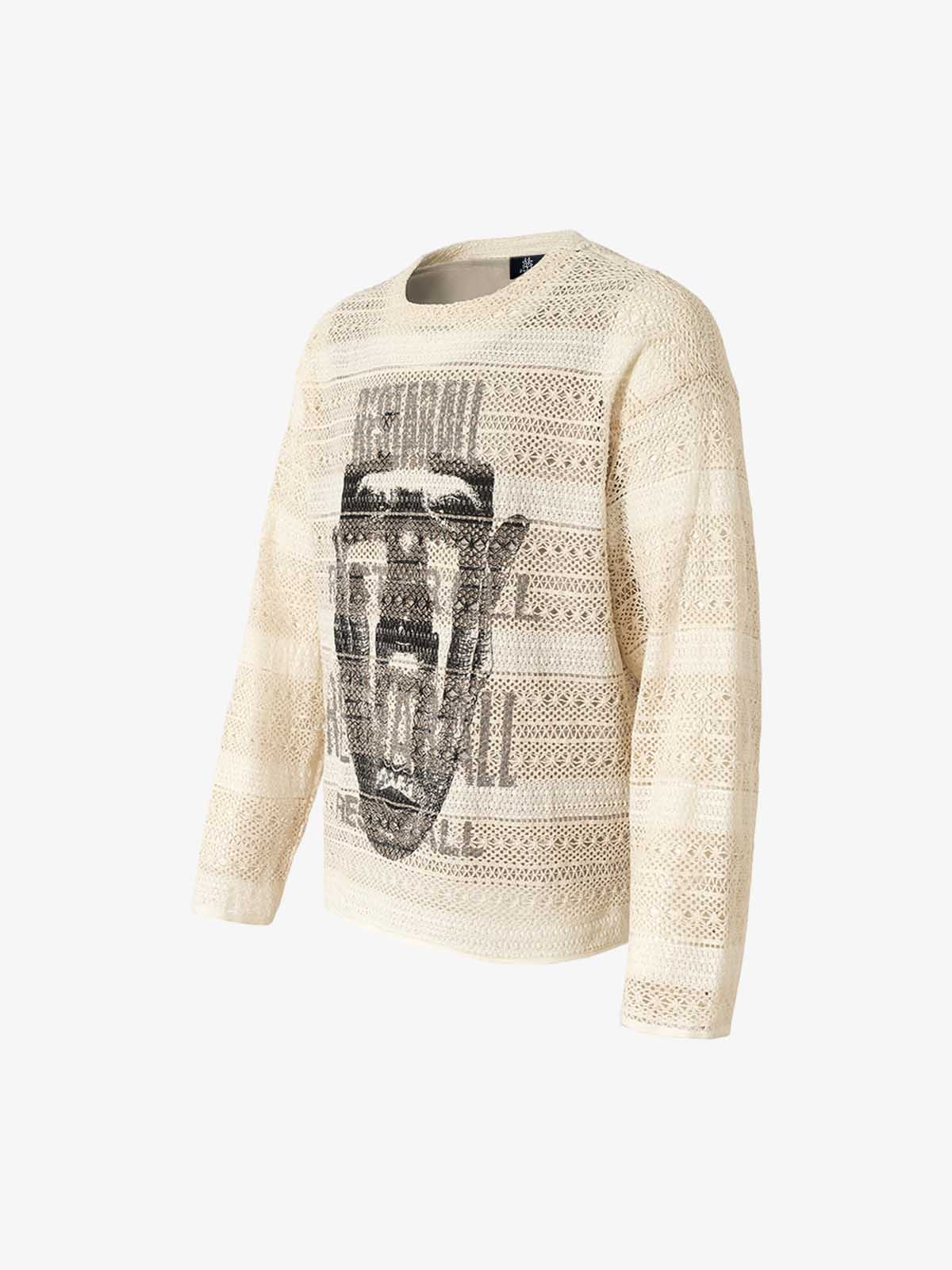 Hollow Portrait Totem Lined Blouse 