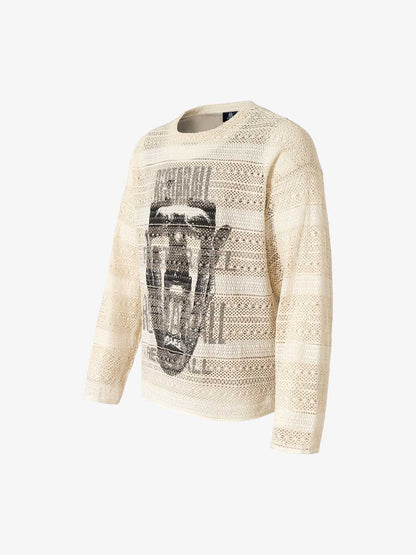Hollow Portrait Totem Lined Blouse 