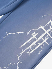 Thorn Pattern Embroidered Baggy Sweatpants