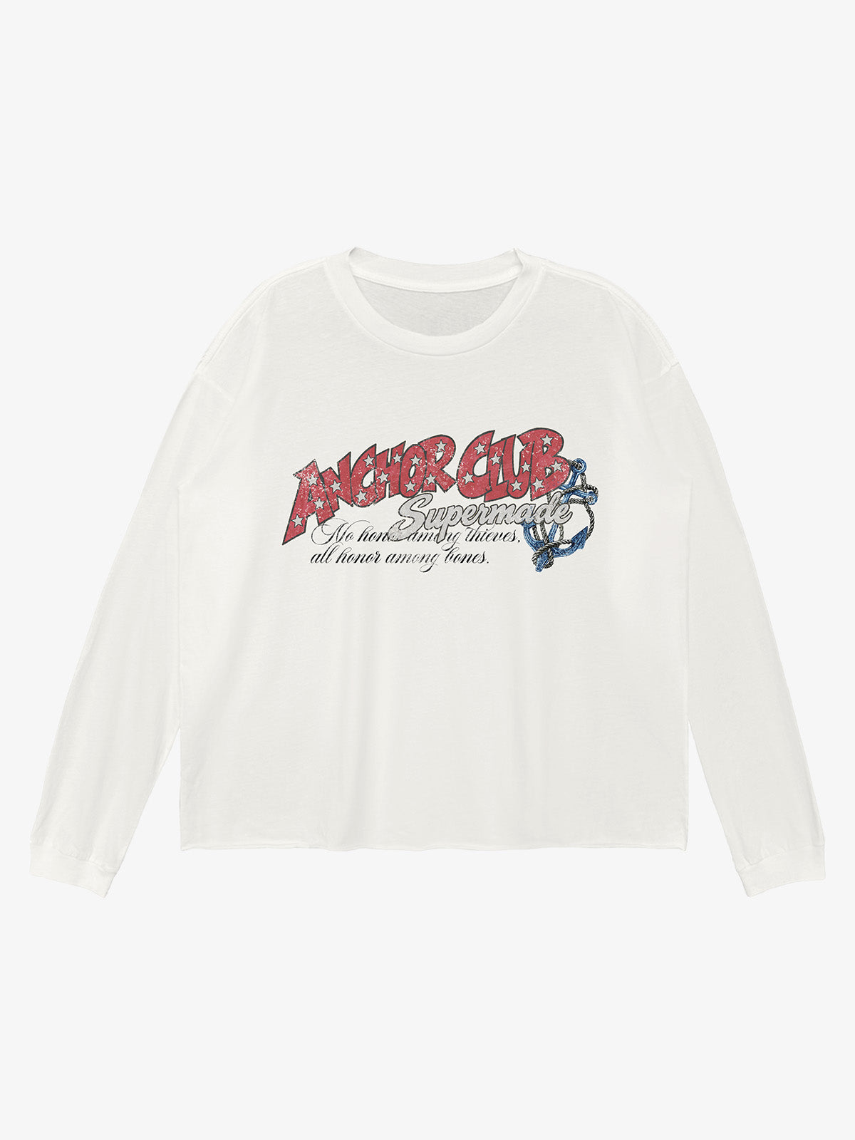 Anchor Club Graphic Washed Long Sleeve Tee; VTG off-White / S, VTG off-White / M, VTG off-White / L, VTG off-White / XL