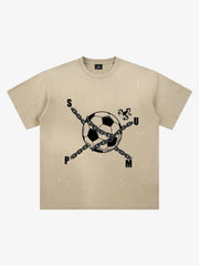 Chained Soccer Ball Graphic T-Shirt 