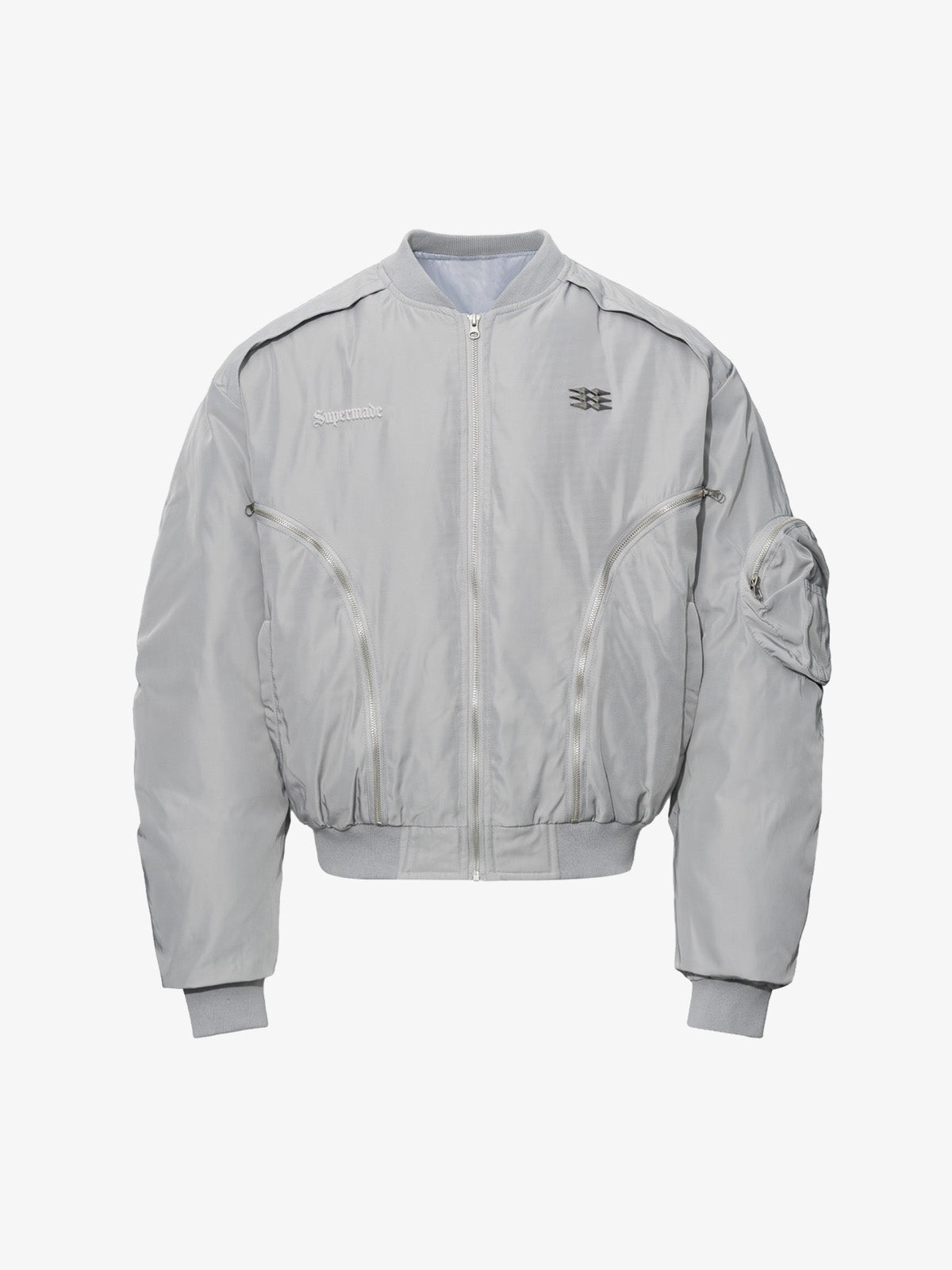 Multi-Zip Insulated Boxy Fit Insulated Bomber Coat