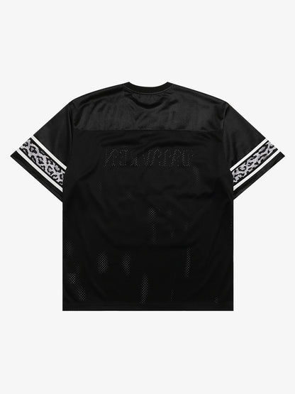 Leopard Patchwork Mesh Jersey Tee