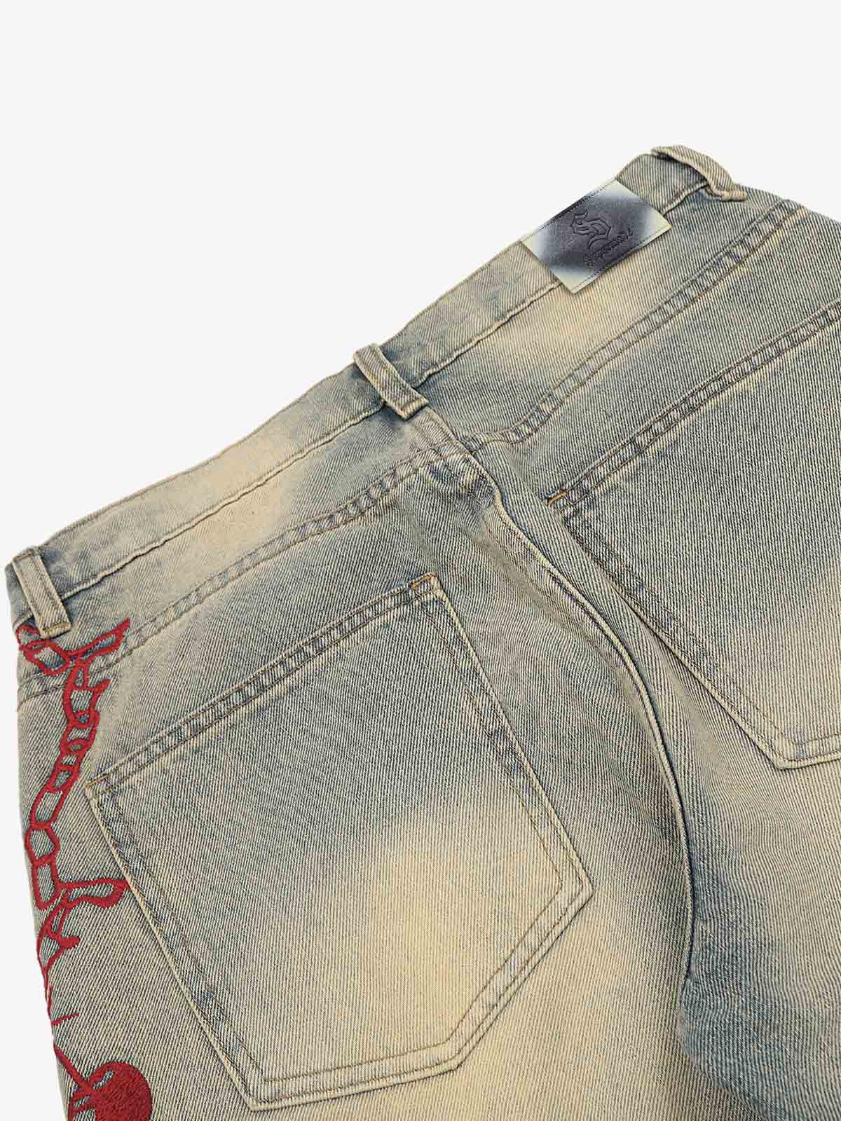 Graphic Distressed Skinny Jeans