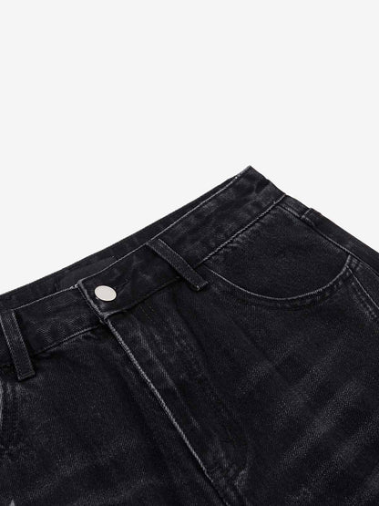 Vintage Star Print Washed Barrel Jeans 