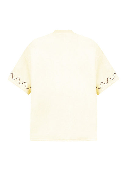 Cross and Wave Print T-Shirt 