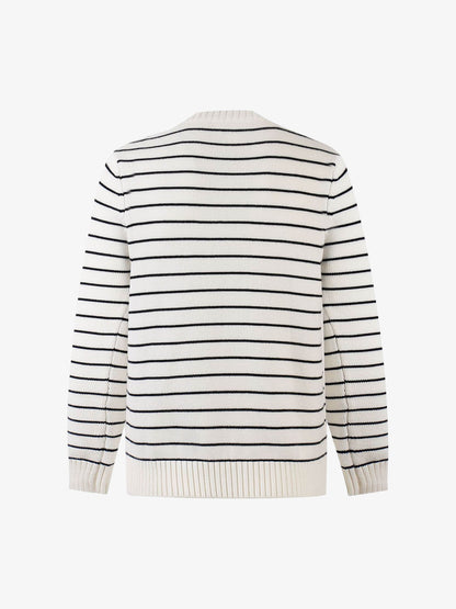 Striped Star-Embellished Sweater for Casual Elegance 