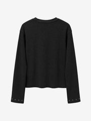 Waffelstrick-T-Shirt mit Metalldetails