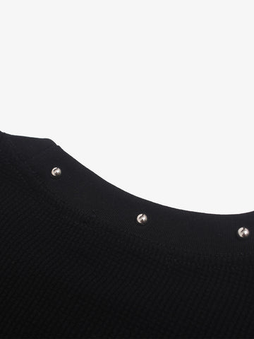 Studded Cross Graphic Heavyweight Waffle Long Sleeve Tee