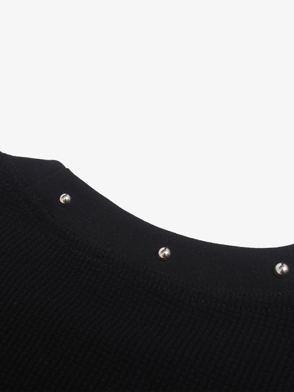 Studded Cross Graphic Heavyweight Waffle Long Sleeve Tee