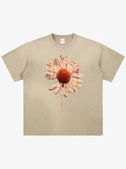 thesupermade Funny street basketball floral pattern design T-shirt 