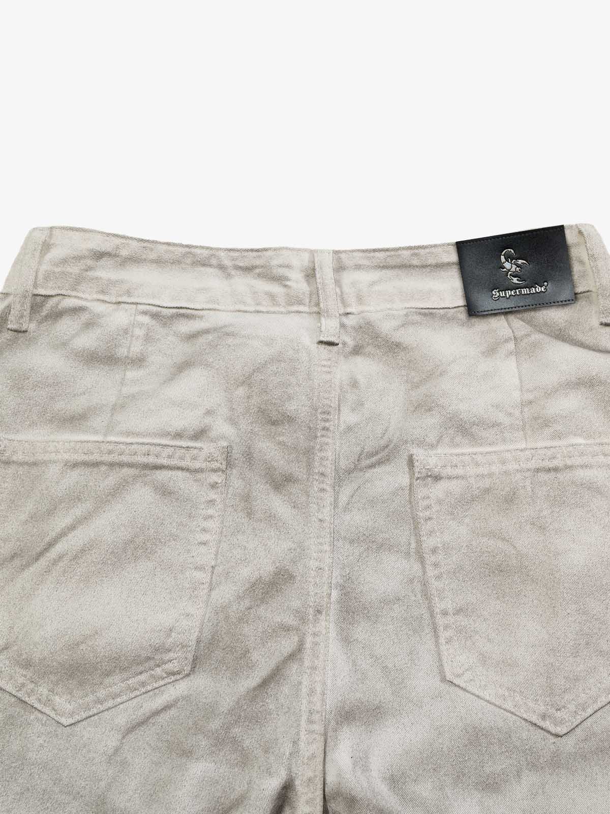 Graffiti Graphic Mud-Dyed Washed Wide-Leg Jeans