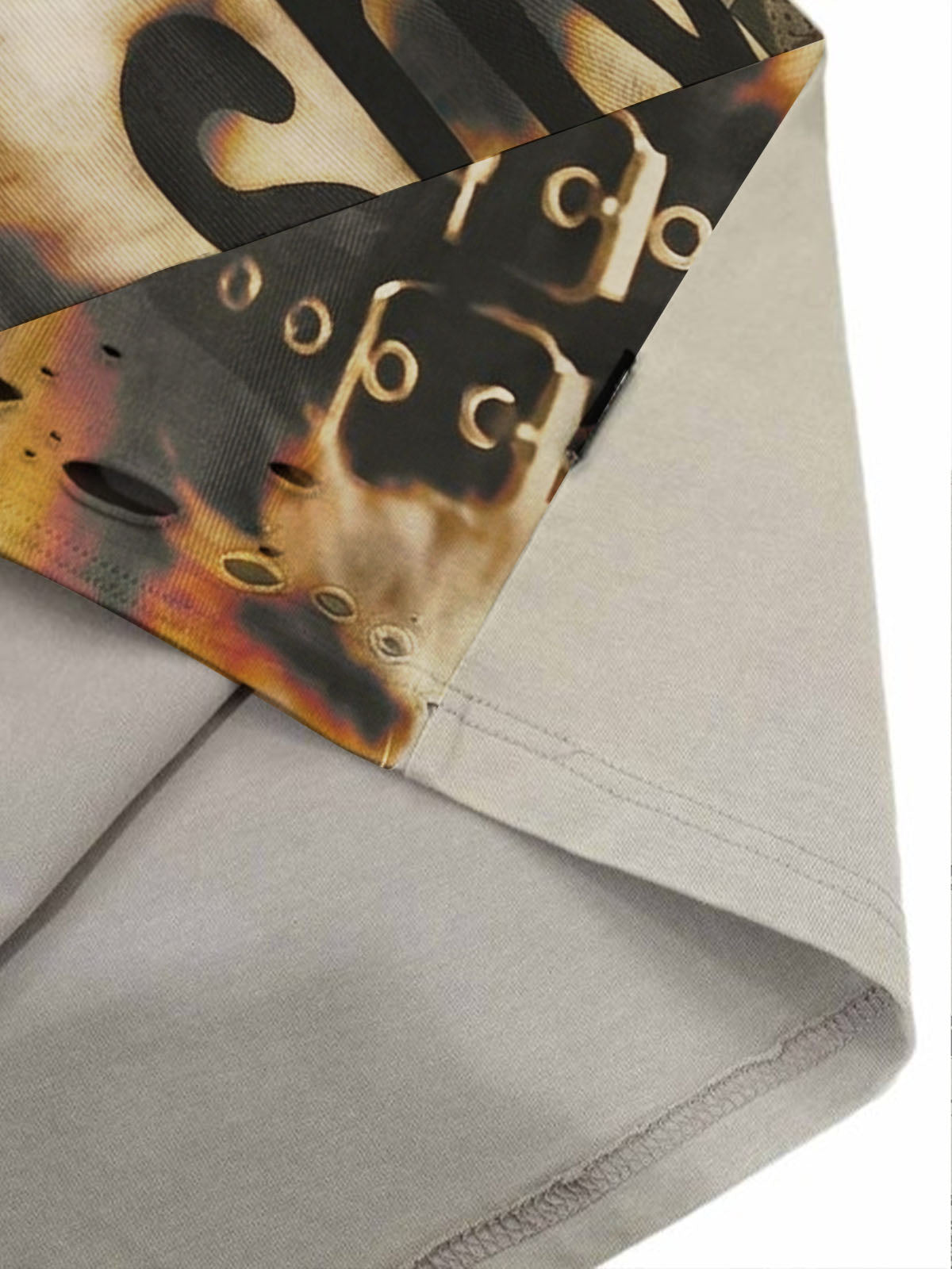 Grunge Graphic Fake Layer Camo Sleeve T-Shirt 