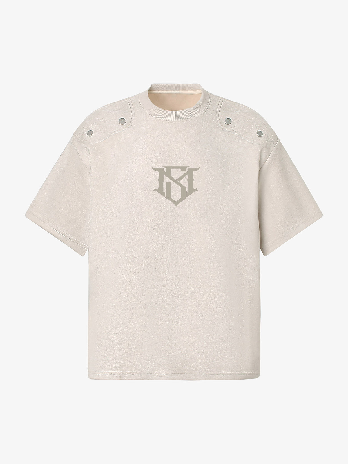 Print Suede Crew Neck T Shirt