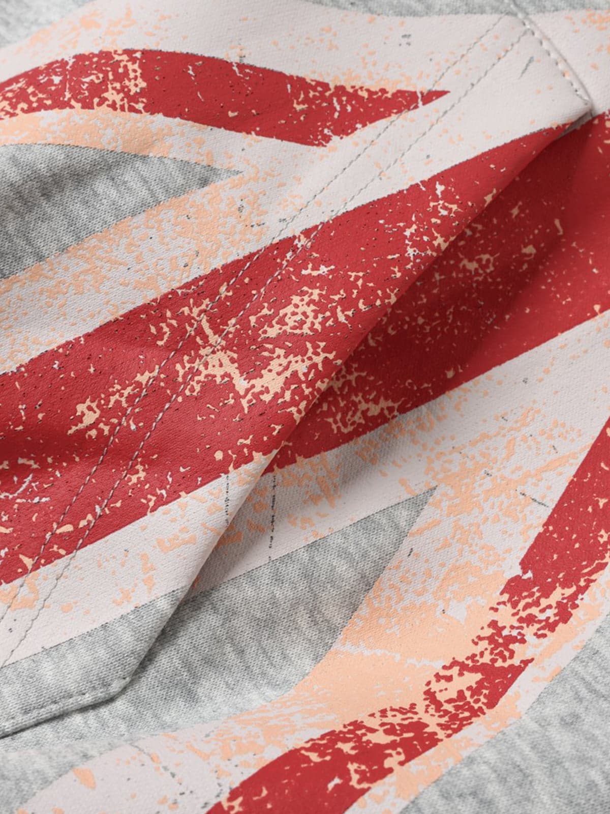Pelzkapuzenjacke mit Union-Jack-Motiv