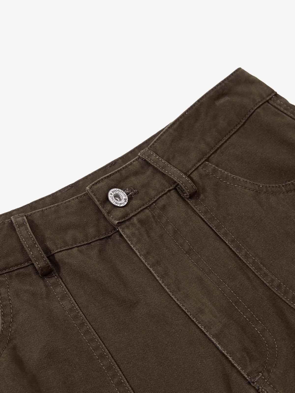 Retro Patchwork Graphic Multi-Pocket Flared Cargo Pants 