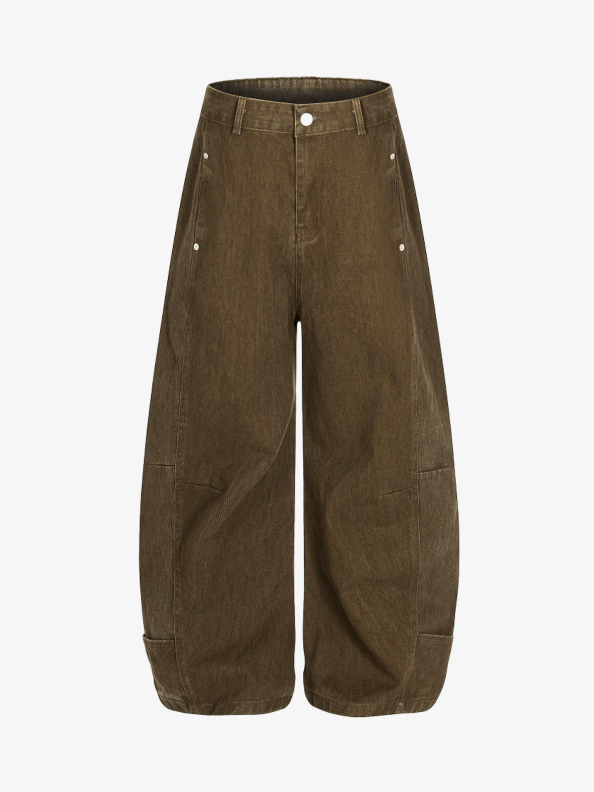 Washed Panel Cut Wide Leg Denim Jeans