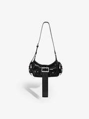 Studded Belt Buckle Shoulder Bag