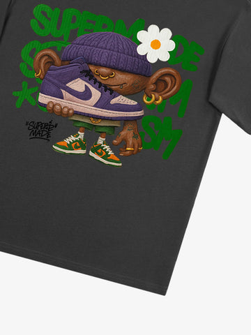 Street Cartoon Sneaker Graffiti Sneaker T-shirt 