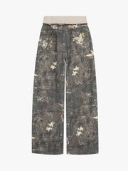 Tree Camo Ribbed Low-rise Jeans