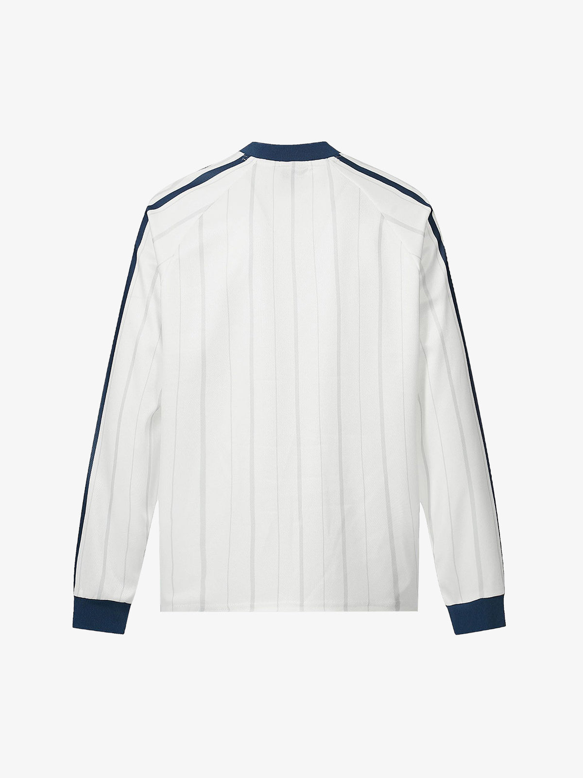Long-Sleeve Striped Sports Jersey with Bold Arabic Calligraphy Design 
