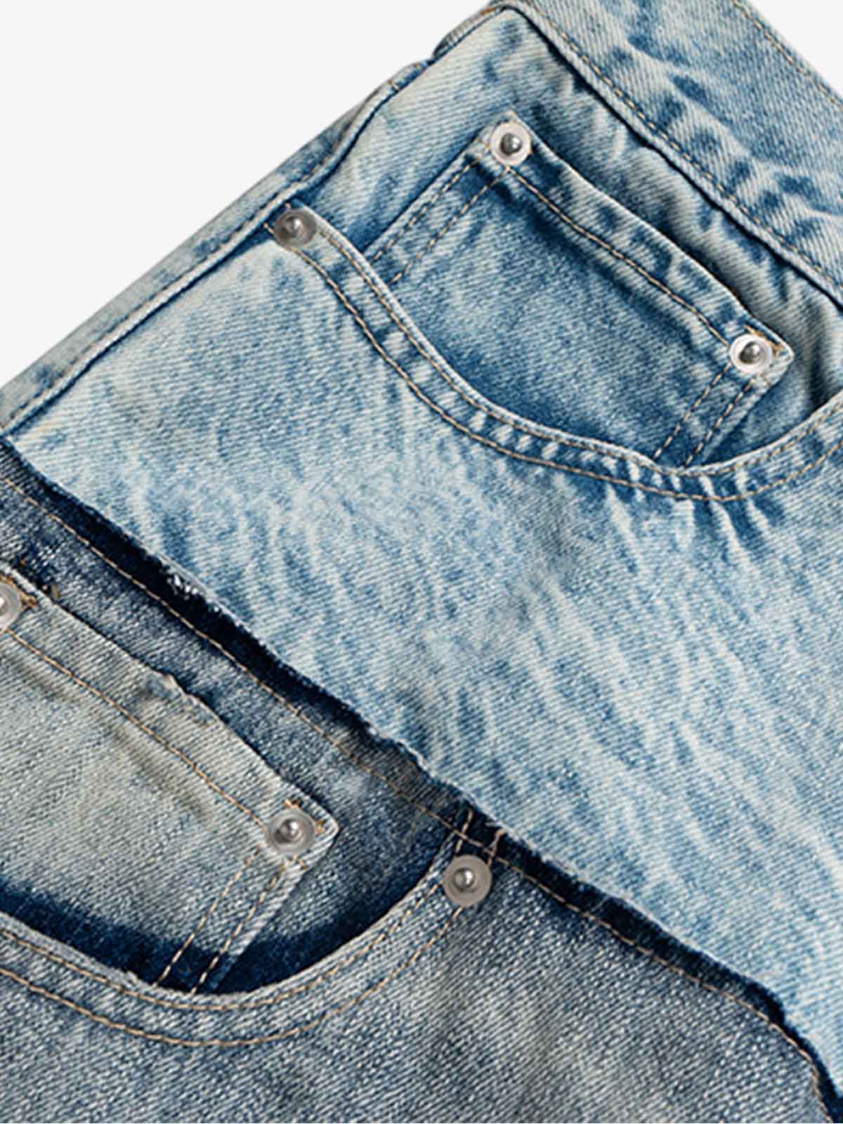 Double-Layer Paneled Baggy Jeans 