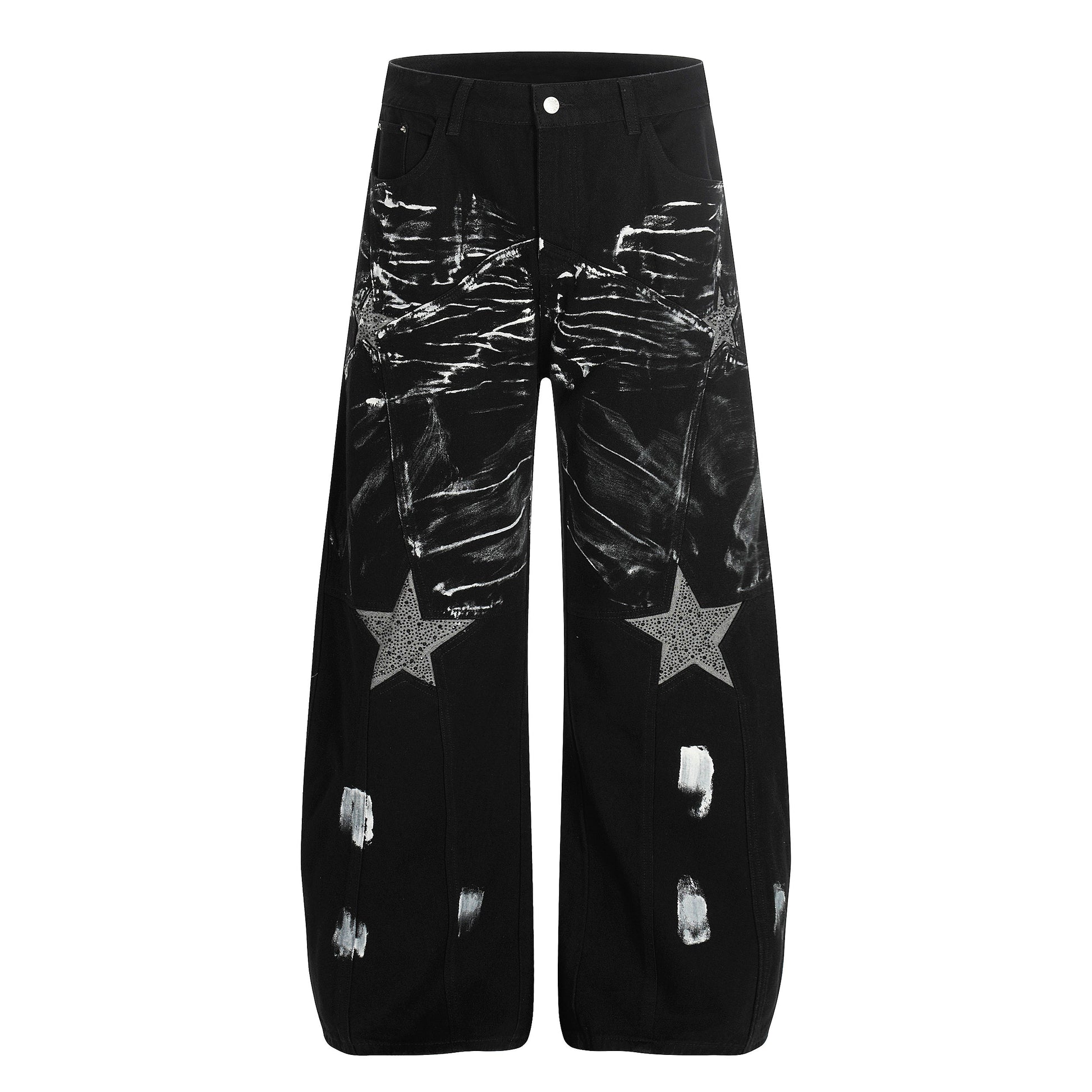 Stylish Star-Embellished Wide-Leg Pants for Trendy Looks 