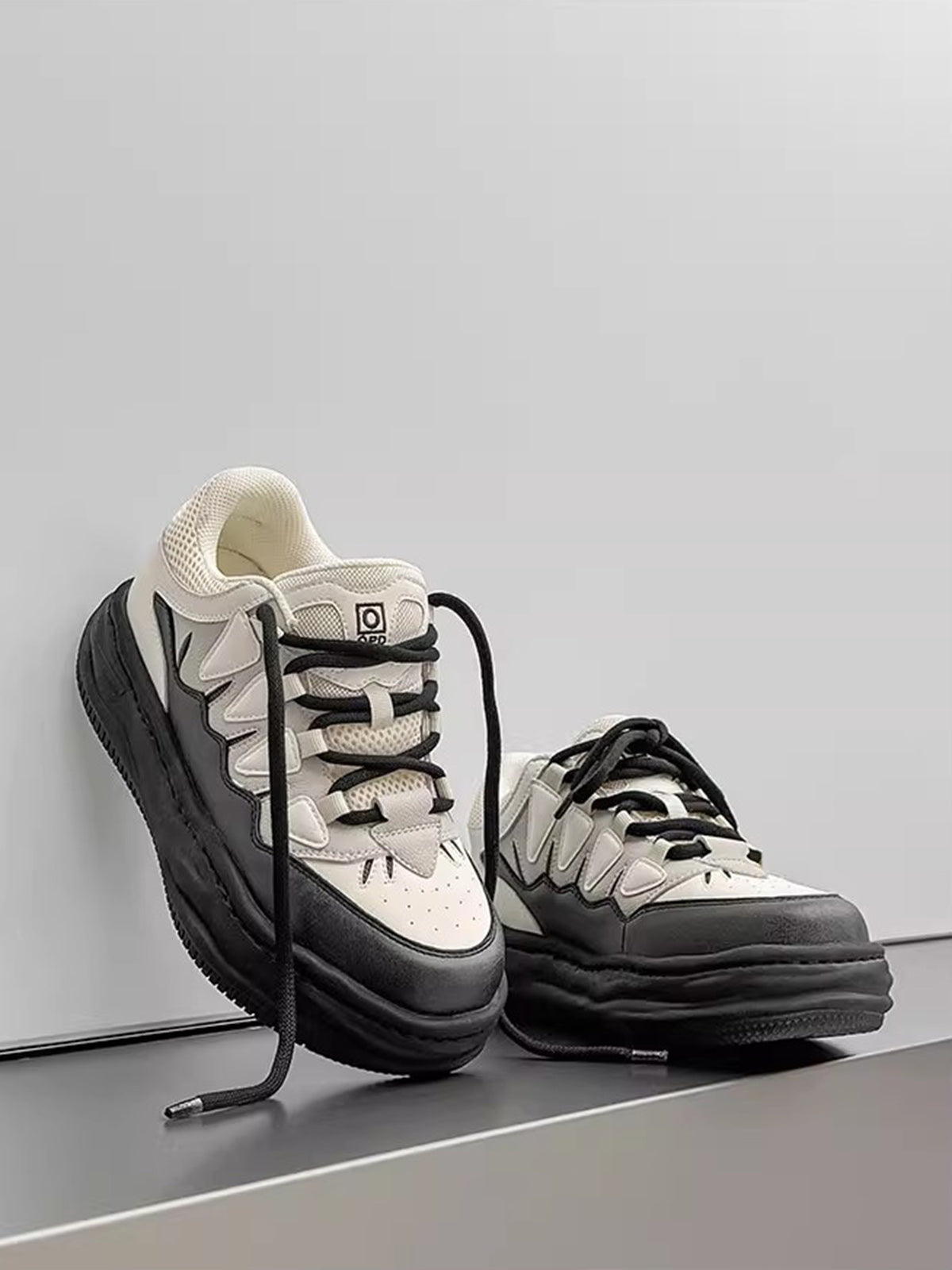 Black And White Platform Sneakers 