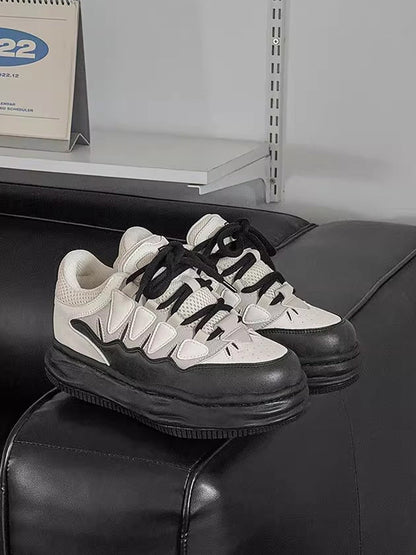 Black And White Platform Sneakers 