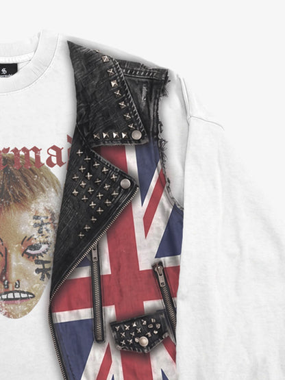 3D Graphic Layered Vest Long Sleeve Tee
