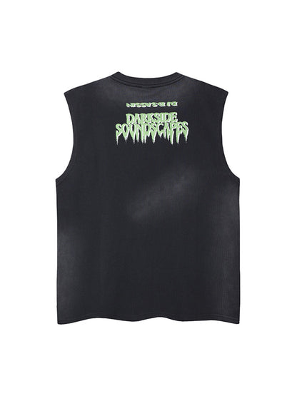 Street Graphic Spray Print Necklace T-Shirt 