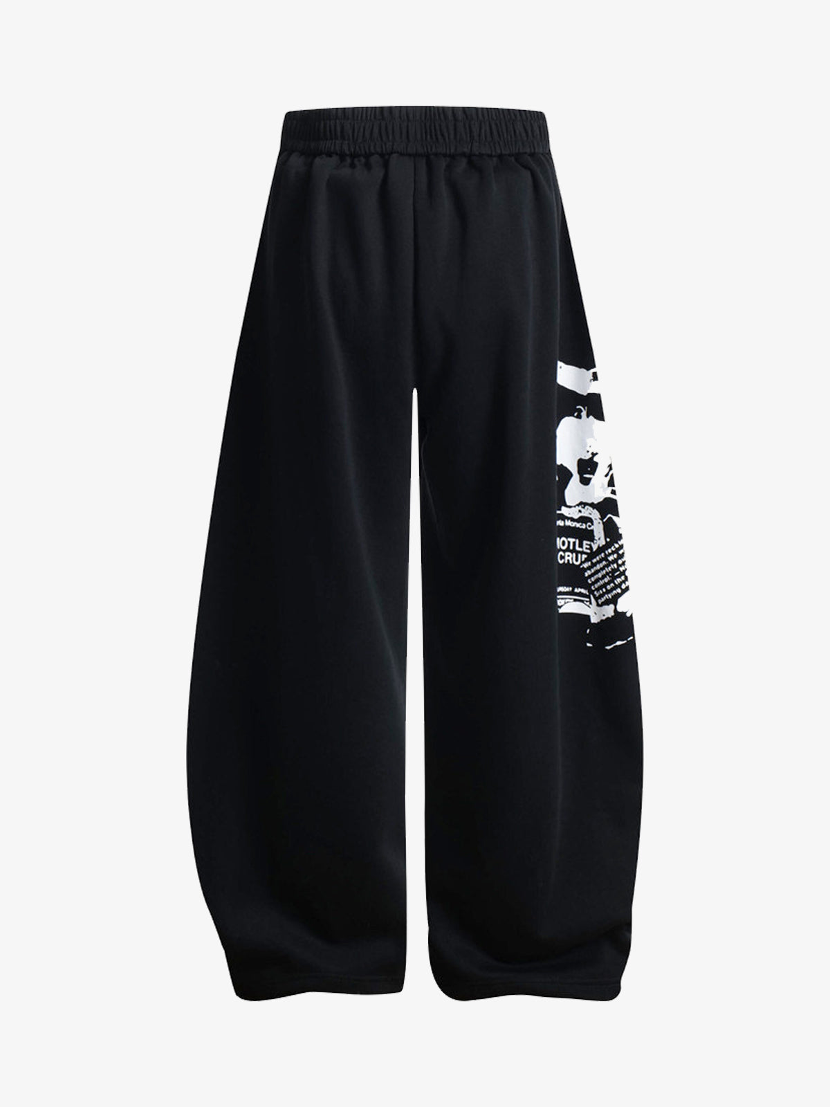 Stylish Wide-Leg Pants with Graphic Print and Text Design for Casual Wear 