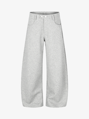 Double-Button Wide-Leg Sweatpants