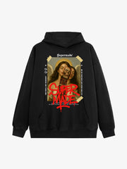 Skull And Face Two Soul Pattern Hoodie 