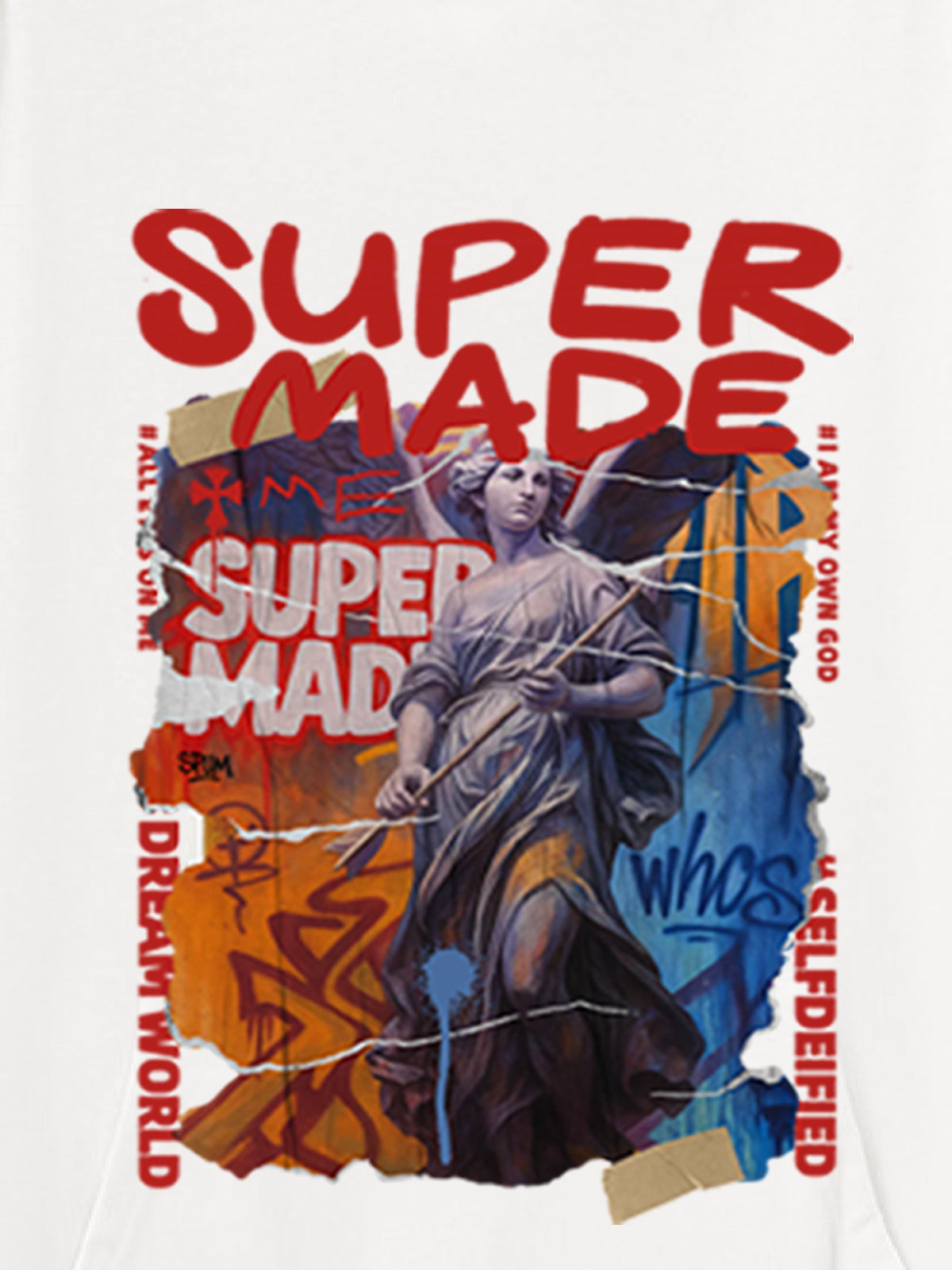 Street Araffiti Cllage Sculpture Hooded Sweatshirt 