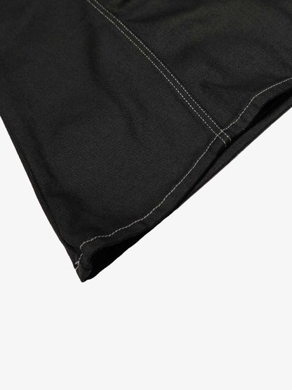 Contrast Stitch High-Waist Wide-Leg Barrel Jeans 