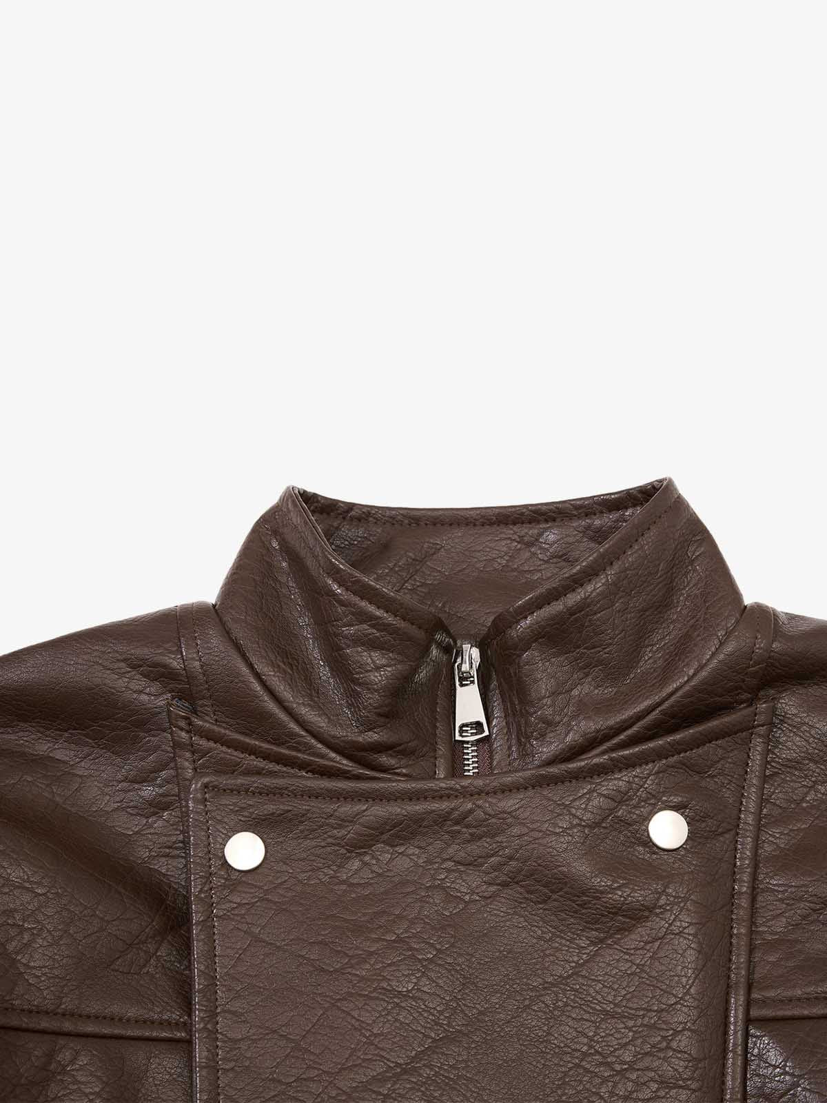 Zipper Studded Structured Biker Jacket