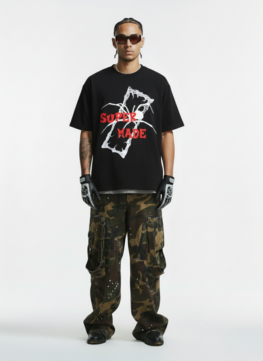 Gothic Spider Graphic T-Shirt 