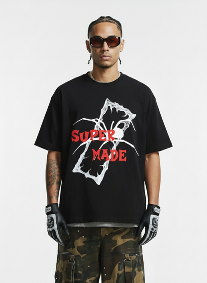 Gothic Spider Graphic T-Shirt 