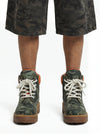 Camo Print Lace Up Chunky Ankle Boots 
