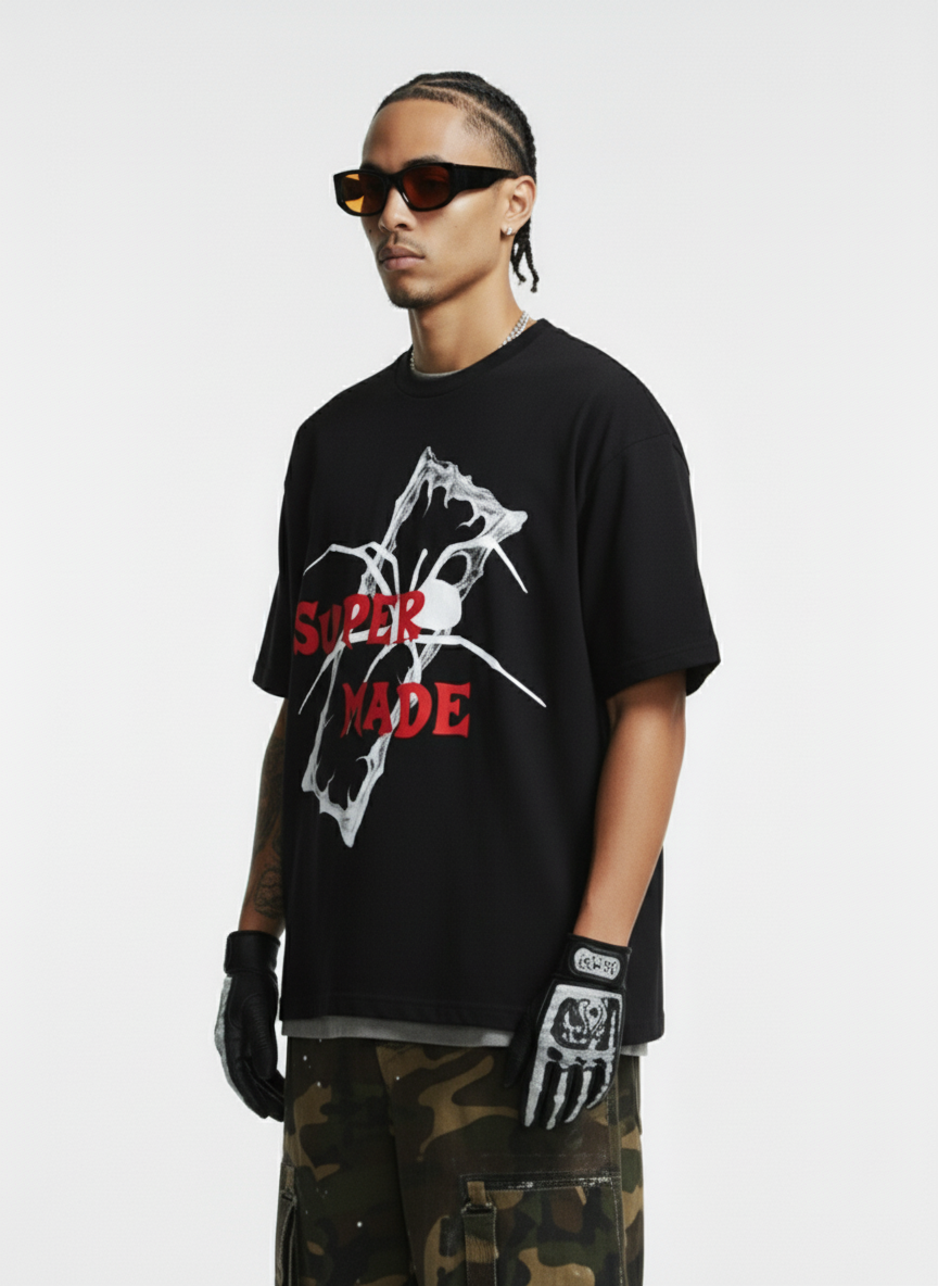 Gothic Spider Graphic T-Shirt 