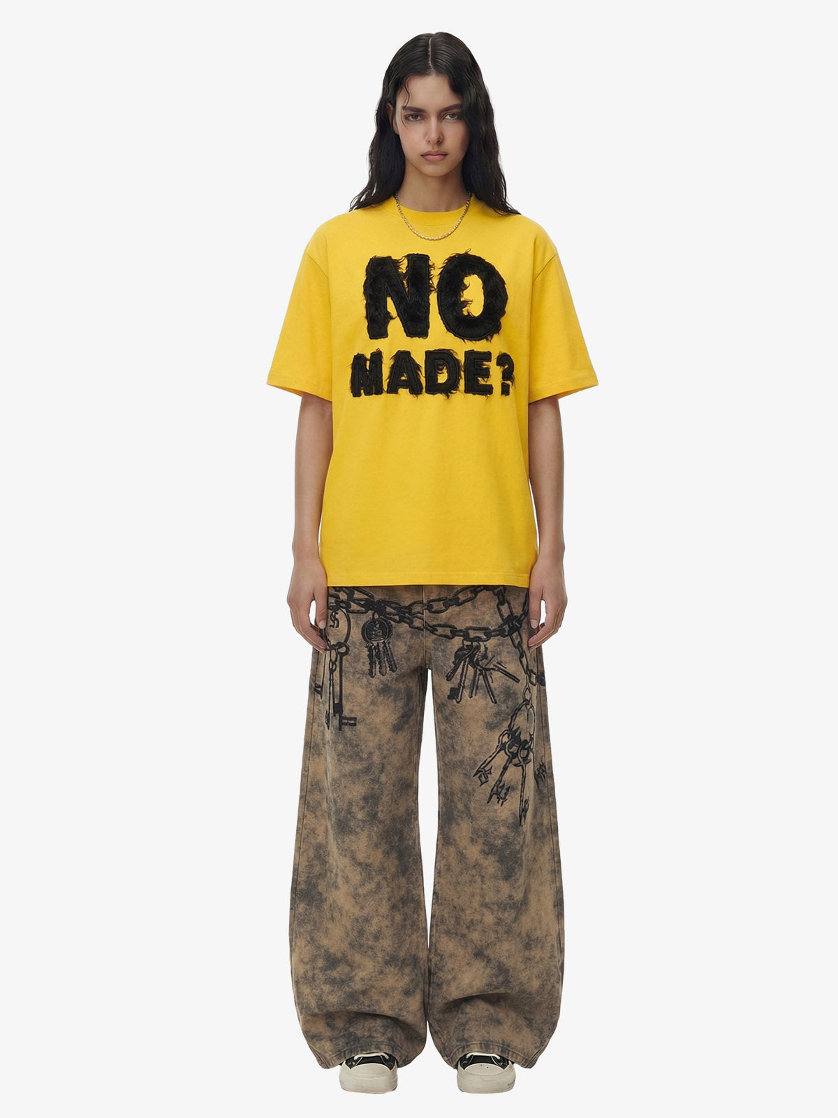 Heavy Retro Patch Embroidered T-shirt - 2398 
