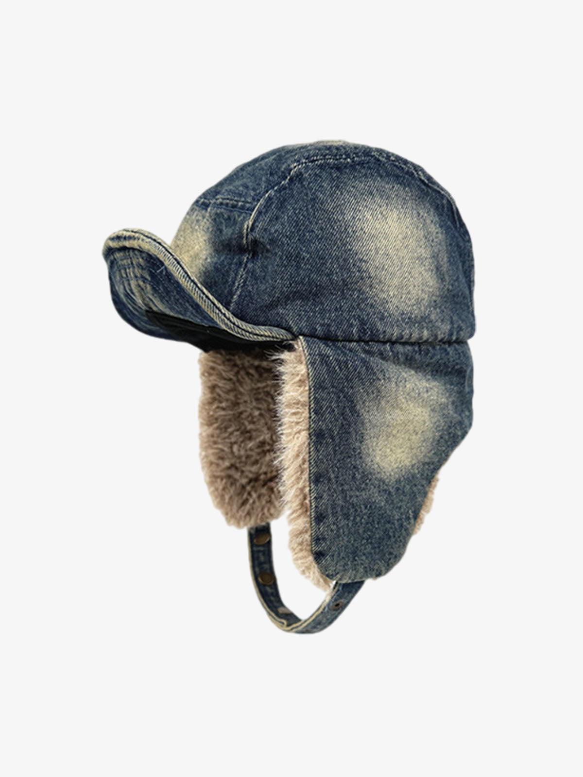 Street-style Retro Distressed Cowboy Aviator Cap