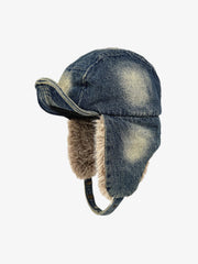 Street-style Retro Distressed Cowboy Aviator Cap