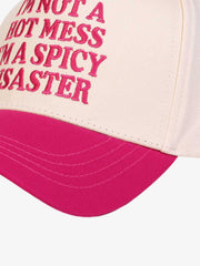 CottFunny Slogan Embroidered Contrast Baseball Cap 