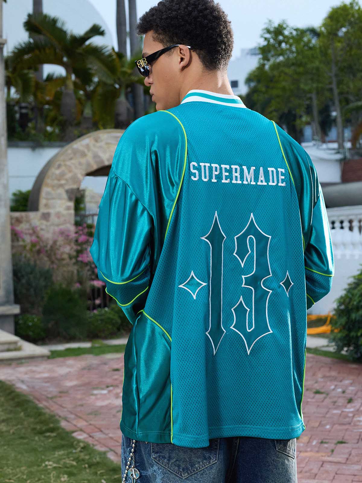Supermade American Gothic Font Satin Mesh Jersey 