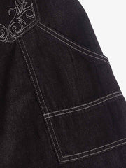 Double Waist Raw Denim Baggy Barrel Jeans