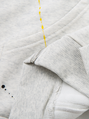 Fur-Trim Paint-Splatter Zip Hoodie