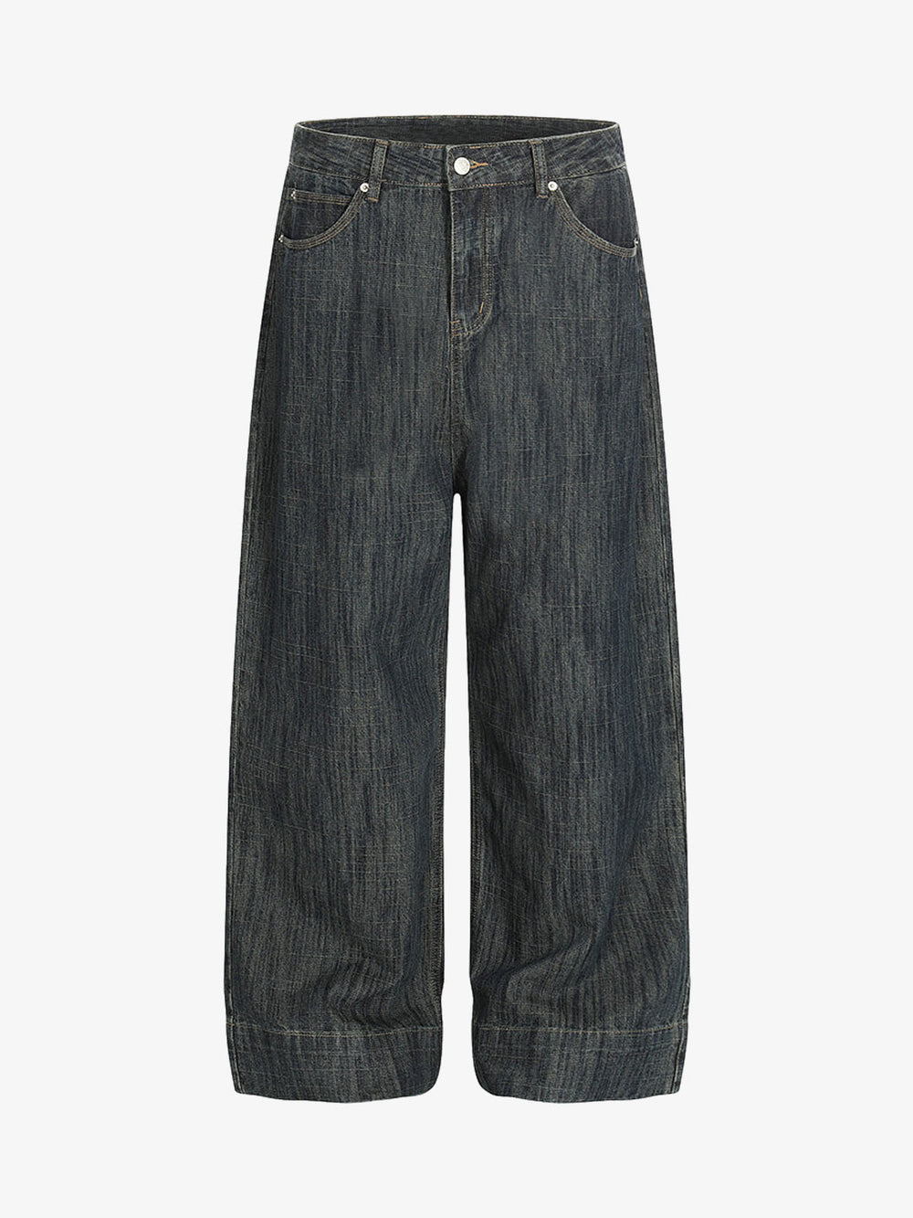 Textured Stripe Straight-Leg Jeans